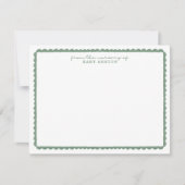 Watercolor Green Scalloped Nursery Note Card 案内状 (正面)