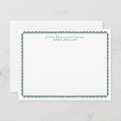 Watercolor Green Scalloped Nursery Note Card 案内状 (正面/裏面)