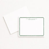 Watercolor Green Scalloped Nursery Note Card 案内状