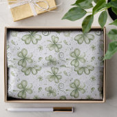 Watercolor Green Shamrock Pattern Tissue Paper 薄葉紙