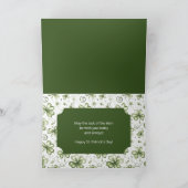 Watercolor Green Shamrocks Happy St. Patrick's Day カード (内部)