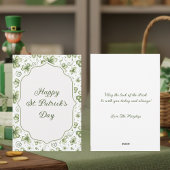 Watercolor Green Shamrocks Happy St. Patrick's Day シーズンカード