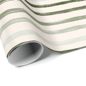 Watercolor Green Stripe Wrapping Paper ラッピングペーパー (ロールコーナー)