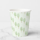 Watercolor Green Trees Personalized Paper Cups 紙コップ (裏面)