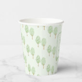 Watercolor Green Trees Personalized Paper Cups 紙コップ (右)