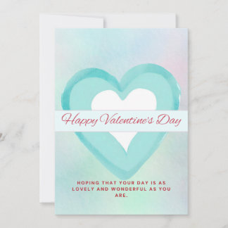 WATERCOLOR GREEN VALENTINE’S DAY GREETING CARD  サンキューカード