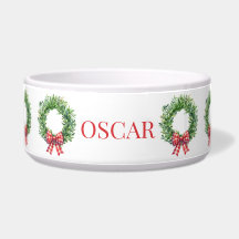 Watercolor Green Wreath With Red Gingham Bow