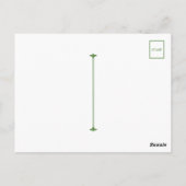 Watercolor Green Wreath With Red Gingham Bow ポストカード (裏面)