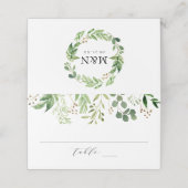 Watercolor Greenery | オーダーメイド ウェディング プレイスカード (外部開封)