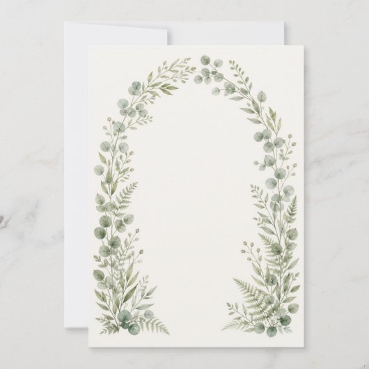 Watercolor Greenery Arch Wedding Invitation 招待状 (正面)