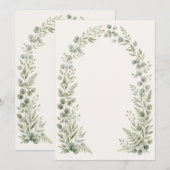 Watercolor Greenery Arch Wedding Invitation 招待状 (正面/裏面)