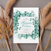 Watercolor Greenery Botanical Wedding Invitation 招待状