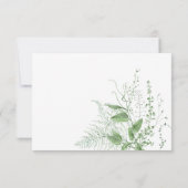 Watercolor Greenery Fern Rustic Wedding セーブザデート (裏面)