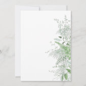 Watercolor Greenery Fern Rustic Wedding 招待状 (裏面)