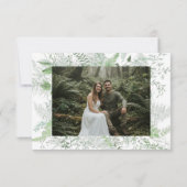 Watercolor Greenery Fern Rustic Wedding Photo セーブザデート (裏面)
