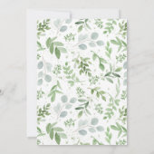 Watercolor Greenery Floral Gold First Communion 招待状 (裏面)