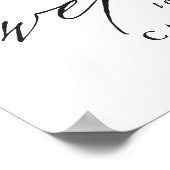 Watercolor Greenery Gold Hexagon Wedding Sign ポスター (角)