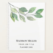 Watercolor Greenery Job Title プランナー手帳 (正面)