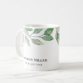 Watercolor Greenery Office コーヒーマグカップ (正面左)