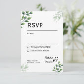 Watercolor Greenery RSVP Card Invitation (スタンド正面)