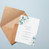 Watercolor Greenery Wedding Invitation 招待状