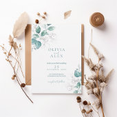 Watercolor Greenery Wedding Invitation 招待状