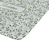 Watercolor greenery with name カッティングボード (角)