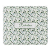 Watercolor greenery with name カッティングボード (正面)