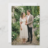 Watercolor Greenery With Photo Elegant Wedding セーブザデート (裏面)