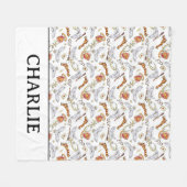 Watercolor GRYFFINDOR™ Hedwig Pattern フリースブランケット (正面(横))