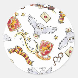 Watercolor GRYFFINDOR™ Hedwig Pattern ラウンドシール