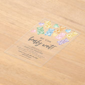 Watercolor Gummy Bears Baby Shower アクリル招待状 (レイダウン)