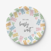 Watercolor Gummy Bears Baby Shower ペーパープレート (正面)