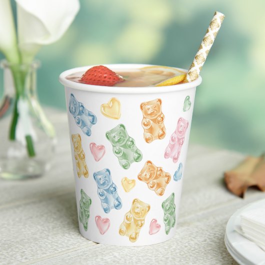 Watercolor Gummy Bears Baby Shower 紙コップ