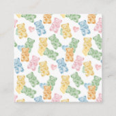 Watercolor Gummy Bears Baby Shower Game エンクロージャーカード (裏面)