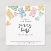 Watercolor Gummy Bears Baby Shower Game エンクロージャーカード (正面)