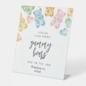 Watercolor Gummy Bears Baby Shower Game 台座サイン (正面)