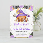 Watercolor Halloween Animals Birthday Party 招待状 (スタンド正面)