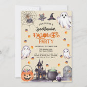 Watercolor Halloween Invitation – Spooky & Stylish 招待状 (正面)