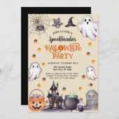 Watercolor Halloween Invitation – Spooky & Stylish 招待状 (正面/裏面)