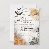 Watercolor Halloween Night Party Invitation – Edit 招待状 (正面)