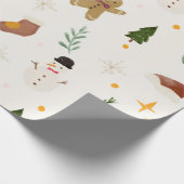 Watercolor Hand-Drawn Christmas Seamless Pattern ラッピングペーパー (角)