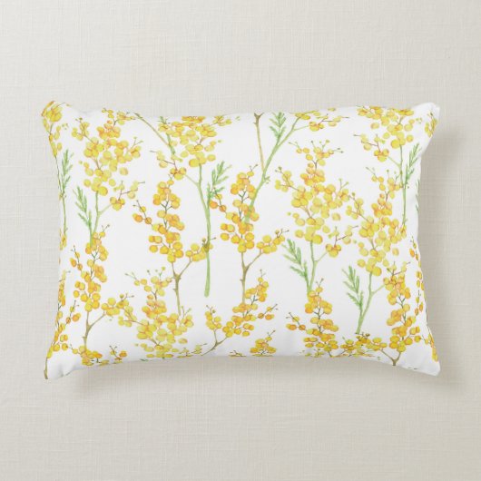 Watercolor hand drawn seamless pattern with spring アクセントクッション (正面)
