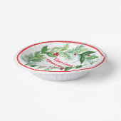 Watercolor Hand painted Christmas Holiday Wreath ペーパーボウル (傾斜あり)