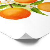 Watercolor Hand-painted Orange Branch Illustration ポスター (角)