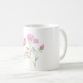 Watercolor Hand-painted Pink Wildflowers  コーヒーマグカップ (正面右)