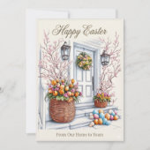 Watercolor Happy Easter From Our Home to Yours シーズンカード (正面)