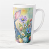 Watercolor Happy Easter Rabbit カフェラテマグ (右)