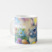Watercolor Happy Easter Rabbit コーヒーマグカップ (正面左)