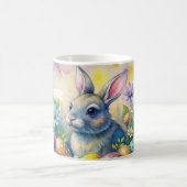 Watercolor Happy Easter Rabbit コーヒーマグカップ (中央)